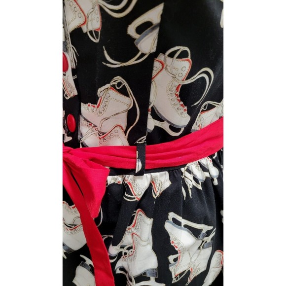 MODCLOTH RETROLICIOUS Vintage Style Medium ICE SKATES DRESS Black/White/Red NWT - Picture 6 of 12